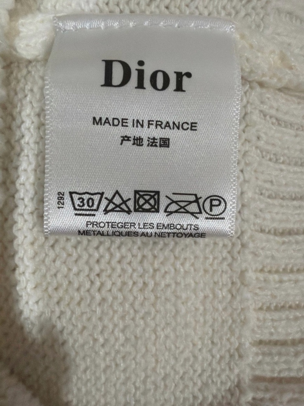Dior Cream Crewneck Sweater with Green Logo and Blue Teddy - Picture 3 of 5